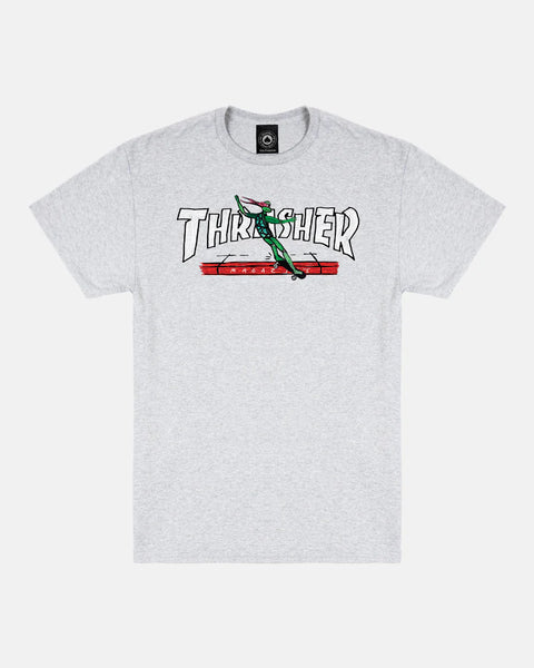 Thrasher Red Curb By Lsd Worldpeace Ash Grey T-Shirt